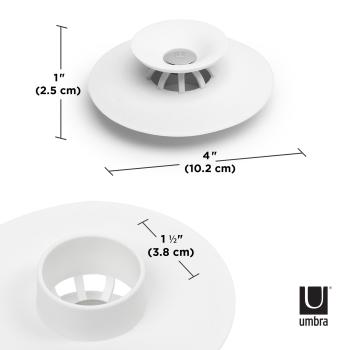 flex drain/hair catcher white by umbra 023464-660 badewannenstöpsel und haarsieb
