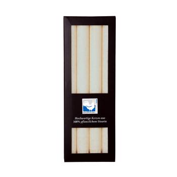 stabkerze elfenbein 22x250mm kerzenfarm hahn 4er Set 100% pflanzliches stearin
