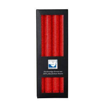 stabkerze rot 22x250mm kerzenfarm hahn 4er Set 100% pflanzliches stearin