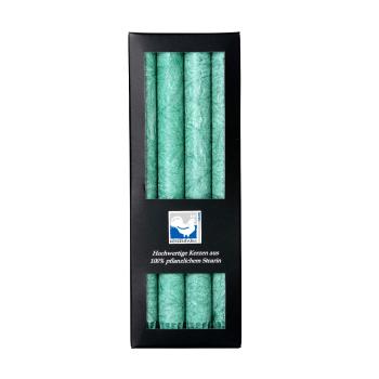 stabkerze dunkelgrün 22x250mm kerzenfarm hahn 4er Set 100% pflanzliches stearin