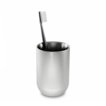 junip zahnputzbecher moderner mundbecher edelstahl umbra 1021301-591