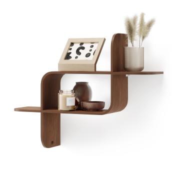 shelf montage wandregal schweberegal aus bugholz umbra light walnut 1017571-1055