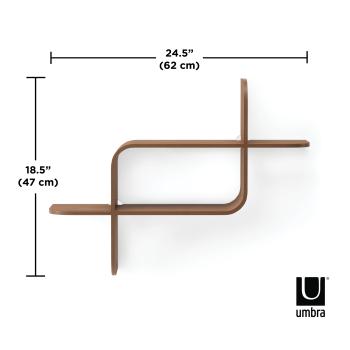 shelf montage wandregal schweberegal aus bugholz umbra light walnut 1017571-1055