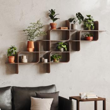 shelf montage wandregal schweberegal aus bugholz umbra light walnut 1017571-1055