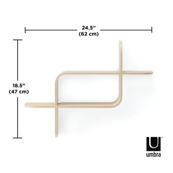 shelf montage wandregal schweberegal aus bugholz umbra natural 1017571-390