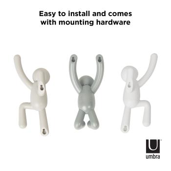 buddy hooks weiß grau kleiderhaken garderobe by umbra 3er set 318165-023