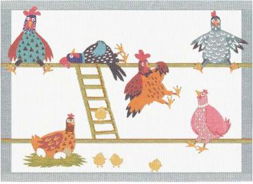 ekelund tischset platzset hönshus / hühnerstall 35 x 48 cm 100% bio-baumwolle