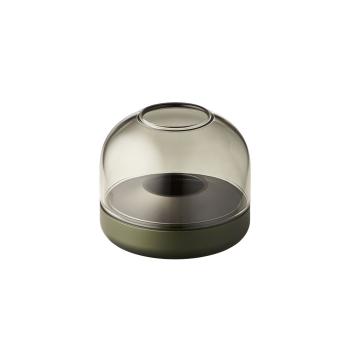 kooduu glow 08 green hochwertiges aluminium designer Windlicht mit rauchglas