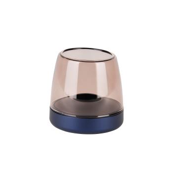 kooduu glow 10 cobalt blue hochwertiges aluminium designer Windlicht m rauchglas