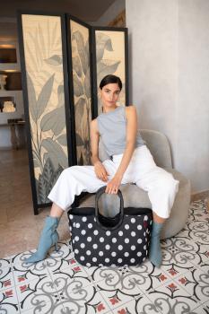 loopshopper L by reisenthel frame dots white OR7072 shopper