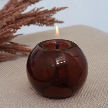 globus 10 amber bernstein tischfeuer tischkerze kerze Ø10,5x8,8cm tenderflame
