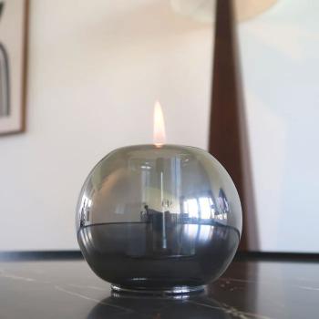globus 10 graphite tischfeuer tischkerze kerze Ø10,5x8,8cm tenderflame