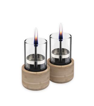 candle 70 natur bamboo duopack 2er set sicheres tischfeuer kerze tenderflame