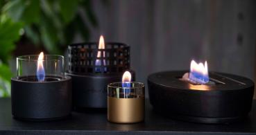 lotus MgO black ceramik/betonkeramik tischfeuer tenderflame Ø 13 x 17,6 cm