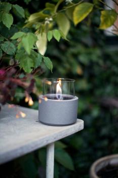 lotus 12 MgO concrete ceramik/betonkeramik tischfeuer tenderflame Ø 13 x 17,6 cm