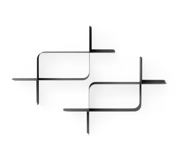 shelf montage wandregal schweberegal aus metall 2-er set umbra black 1022611-040
