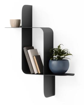 shelf montage wandregal schweberegal aus metall 2-er set umbra black 1022611-040
