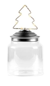 glas mit tannenbaum deckel mit led 22 cm baden 1191265 keksdose