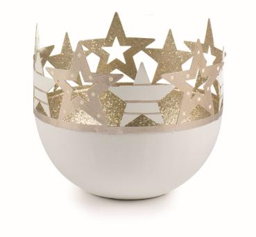 teelichthalter sterne weiß weihnachtsdeko 10 x Ø 9 cm baden 1224676