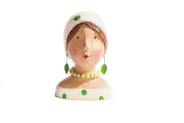 aufsteller ladykopf mit grünen punkten lilly ca 23 cm by baden 2177228