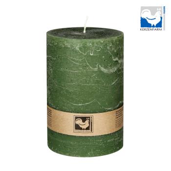 stumpenkerze dunkelgrün country rustikal Ø100x150mm kerzenfarm hahn 100% stearin