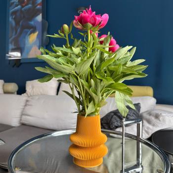 blumenvase tower 1 vase golden orange Ø 11,5 x 14 cm by recozy+