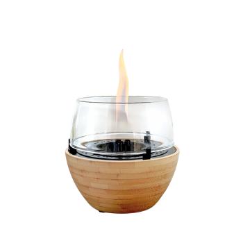 tulip 14 natural bamboo tischfeuer tischkamin tenderflame Ø 15,1 x 14,5 cm