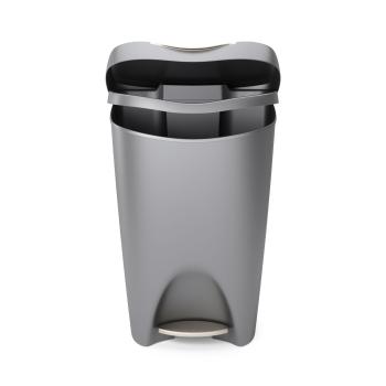 brim 50L tretmülleimer grey nickel by umbra 43 x 65 x 33 cm 1021550-1188