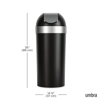 venti 62L mülleimer mit schwingdeckel by umbra ø 37 cm x 89 cm 1022664-047