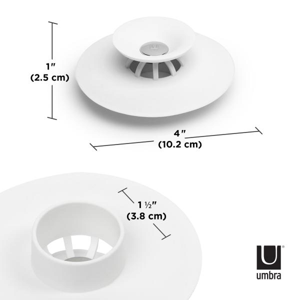 flex drain/hair catcher white by umbra 023464-660 badewannenstöpsel und haarsieb