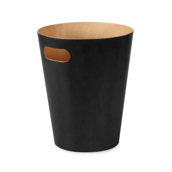 woodrow can black  / natur papierkorb mülleimer by umbra 082780-045
