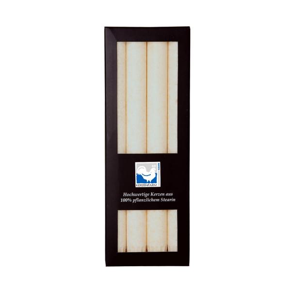 stabkerze elfenbein 22x250mm kerzenfarm hahn 4er Set 100% pflanzliches stearin