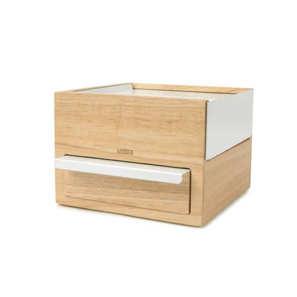 mini stowit jewelry box white natural by umbra 1005314-390 schmuckkasten