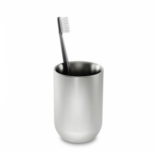 junip zahnputzbecher moderner mundbecher edelstahl umbra 1021301-591
