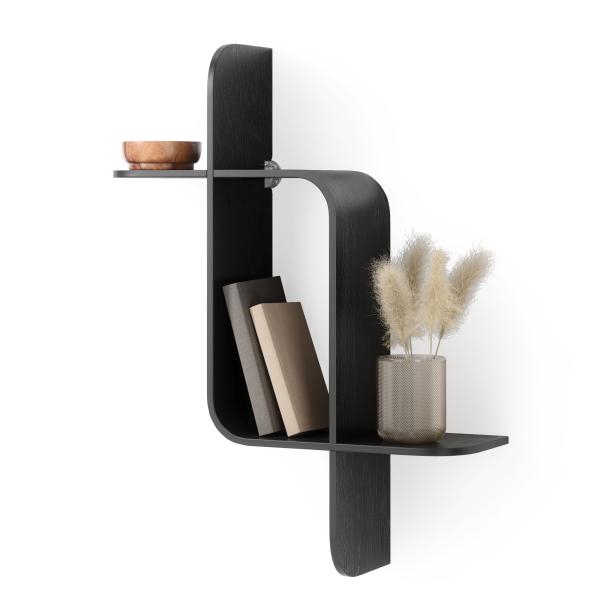 shelf montage wandregal schweberegal aus bugholz umbra black 1017571-040