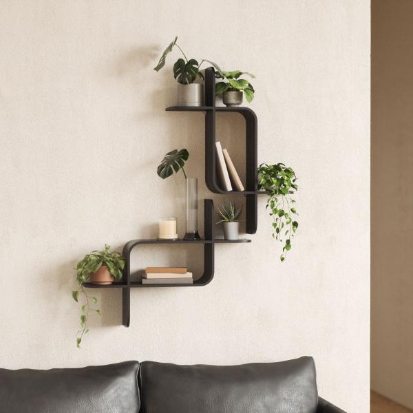 shelf montage wandregal schweberegal aus bugholz umbra black 1017571-040