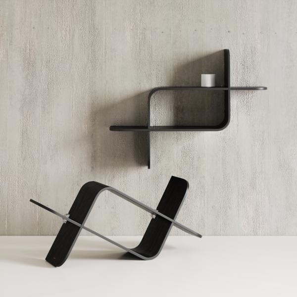 shelf montage wandregal schweberegal aus bugholz umbra black 1017571-040