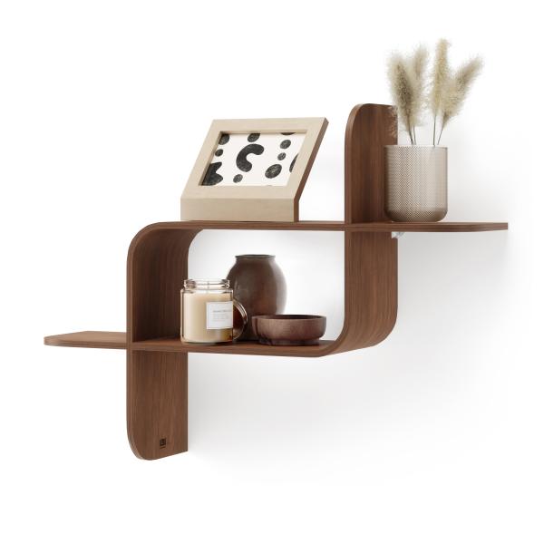 shelf montage wandregal schweberegal aus bugholz umbra light walnut 1017571-1055