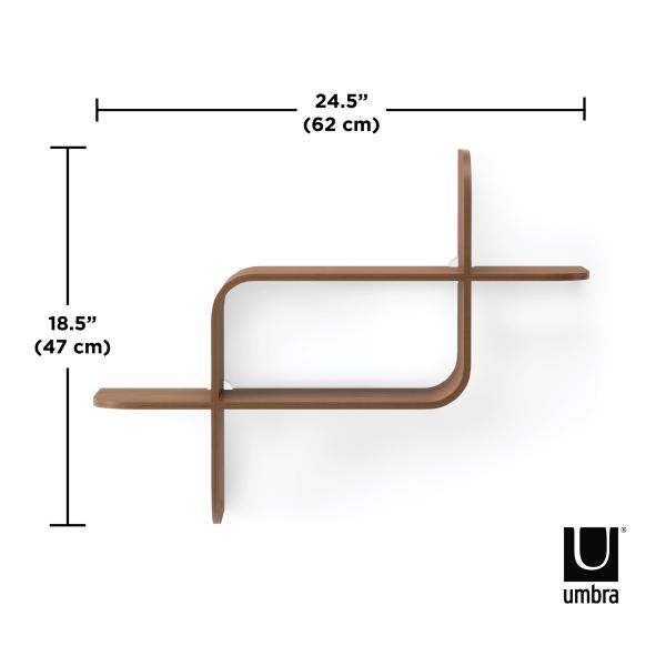 shelf montage wandregal schweberegal aus bugholz umbra light walnut 1017571-1055