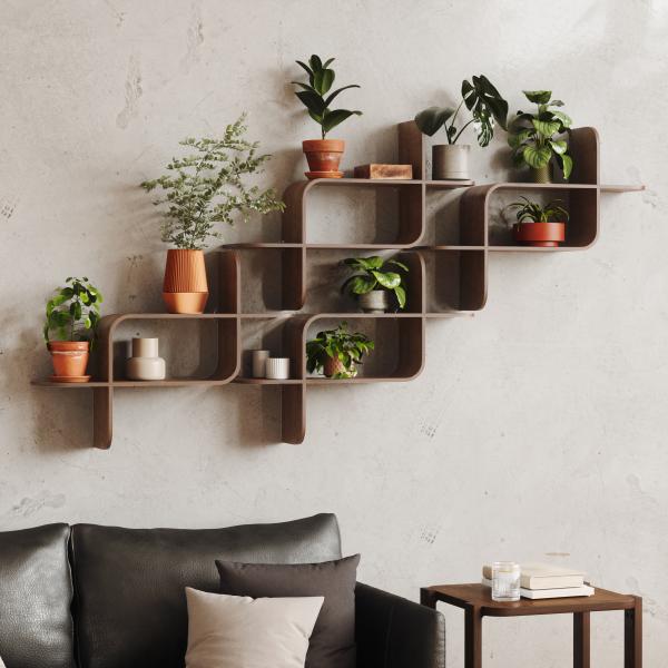 shelf montage wandregal schweberegal aus bugholz umbra light walnut 1017571-1055