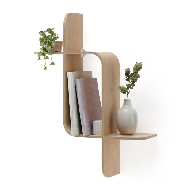 shelf montage wandregal schweberegal aus bugholz umbra natural 1017571-390