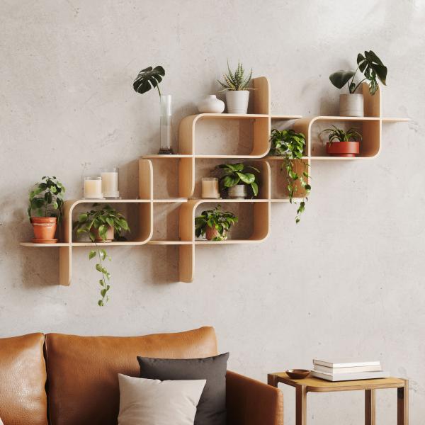 shelf montage wandregal schweberegal aus bugholz umbra natural 1017571-390