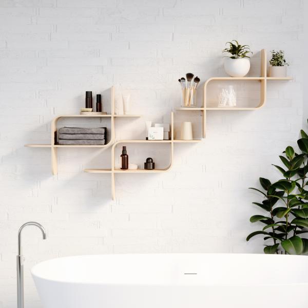 shelf montage wandregal schweberegal aus bugholz umbra natural 1017571-390