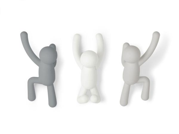 buddy hooks weiß grau kleiderhaken garderobe by umbra 3er set 318165-023