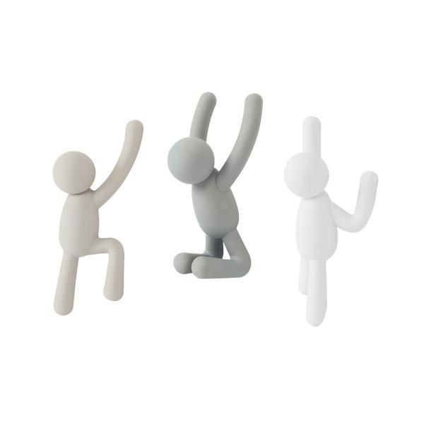 buddy hooks weiß grau kleiderhaken garderobe by umbra 3er set 318165-023
