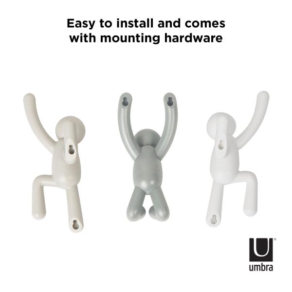 buddy hooks weiß grau kleiderhaken garderobe by umbra 3er set 318165-023