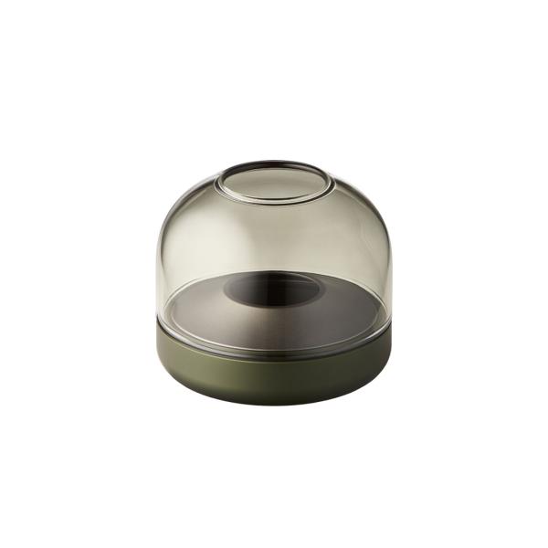 kooduu glow 08 green hochwertiges aluminium designer Windlicht mit rauchglas