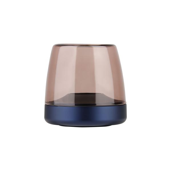 kooduu glow 10 cobalt blue hochwertiges aluminium designer Windlicht m rauchglas