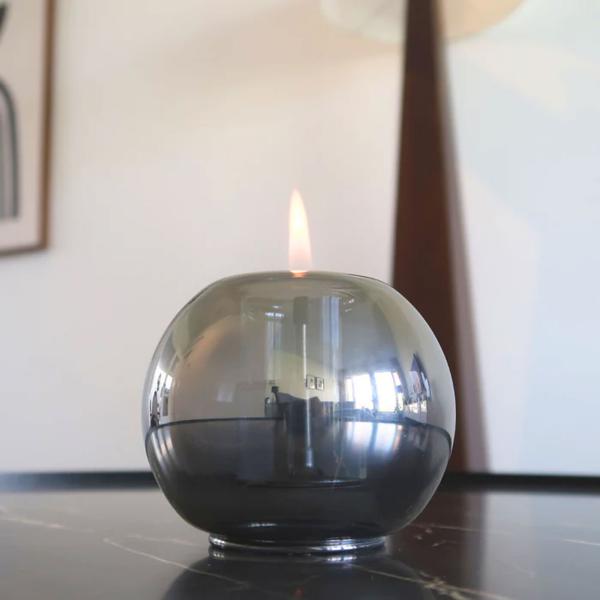 globus 10 graphite tischfeuer tischkerze kerze Ø10,5x8,8cm tenderflame