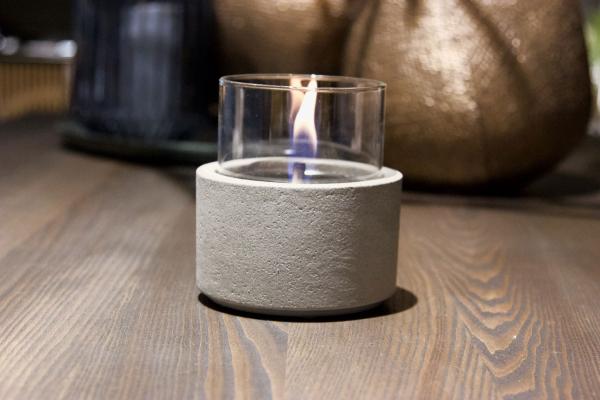 lotus 12 MgO concrete ceramik/betonkeramik tischfeuer tenderflame Ø 13 x 17,6 cm